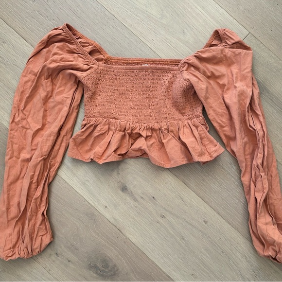 urban outfitters long sleeve orange top - Picture 2 of 3